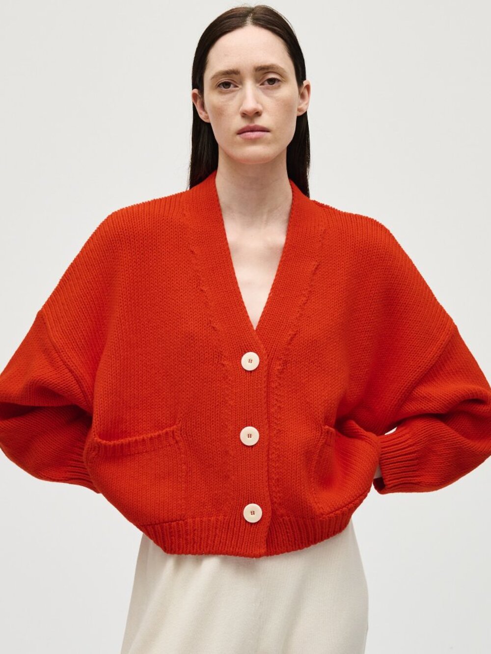 Babaa Organic Cotton Cardigan No 22 Summer Flame Red | Brand New